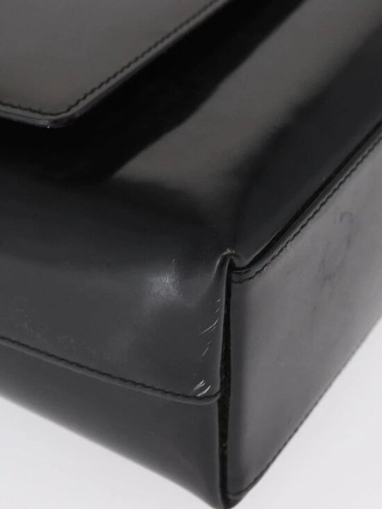 GUCCI Tote Bag Patent leather Black Gold Auth - Picture 8 of 16